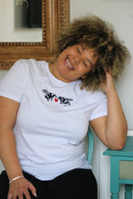 Load image into Gallery viewer, Double Heart Bee embroidered T- shirt