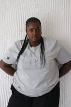 Load image into Gallery viewer, Large wildflower with doodle bee sleeve t-shirt