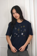 Load image into Gallery viewer, Lots of metallic stars embroidered T-shirt
