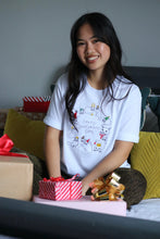 Load image into Gallery viewer, Crazy Christmas Cats embroidered t-shirt