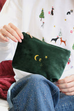 Load image into Gallery viewer, Velvet embroidered Initial Pouch