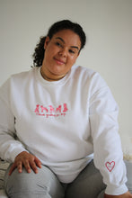 Load image into Gallery viewer, Thank goodness for dogs sweater with dog heart sleeve detail