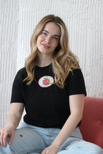 Load image into Gallery viewer, Gingham Strawberry Basket Fitted T-shirt