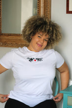 Load image into Gallery viewer, Double Heart Bee embroidered T- shirt