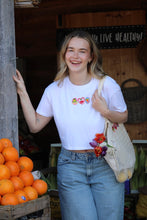 Load image into Gallery viewer, Fruit Sticker embroidered Crop Top
