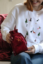 Load image into Gallery viewer, Velvet embroidered small Initial gift bag