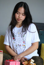 Load image into Gallery viewer, Crazy Christmas Cats embroidered t-shirt