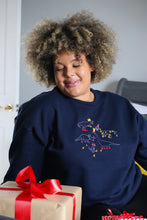 Load image into Gallery viewer, Festive lots of dinos embroidered sweater