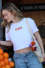 Load image into Gallery viewer, Fruit Sticker embroidered Crop Top