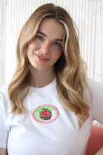 Load image into Gallery viewer, Gingham Strawberry Basket Fitted T-shirt