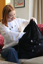Load image into Gallery viewer, Velvet embroidered XLarge Christmas gift sack
