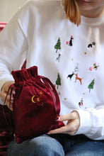 Load image into Gallery viewer, Velvet embroidered small Initial gift bag