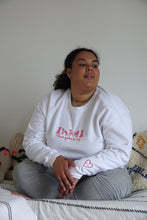 Load image into Gallery viewer, Thank goodness for dogs sweater with dog heart sleeve detail