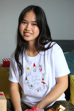 Load image into Gallery viewer, Super festive dogs embroidered t-shirt