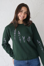 Load image into Gallery viewer, Embroidered large wildflower sweater with floral sleeves