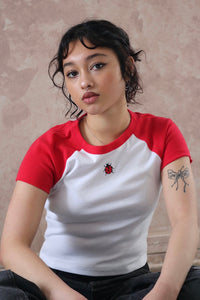 Red mini Ladybird Raglan T-Shirt
