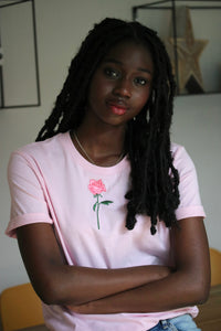 Single Pink Rose T-Shirt