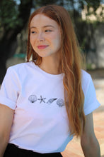 Load image into Gallery viewer, Line of Shells embroidered T-shirt