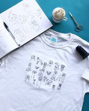 Load image into Gallery viewer, Doodle dog embroidered organic t-shirt
