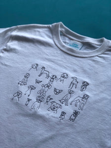 Doodle dog embroidered organic t-shirt