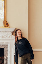 Load image into Gallery viewer, Moon embroidered sweater with star sleeve detail