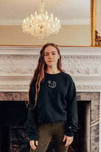 Load image into Gallery viewer, Moon embroidered sweater with star sleeve detail