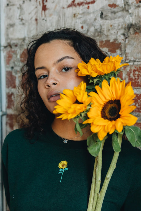 Sunflower embroidered sweater