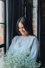 Load image into Gallery viewer, Dancing in the wildflower embroidered slogan sweater