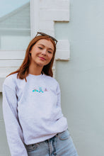 Load image into Gallery viewer, Embroidered trio of colourful moths sweater