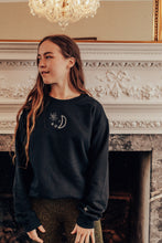 Load image into Gallery viewer, Moon embroidered sweater with star sleeve detail