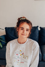 Load image into Gallery viewer, Festive lots of dinos embroidered sweater