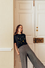 Load image into Gallery viewer, Lots of metallic stars embroidered T-shirt