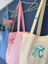 Load image into Gallery viewer, Initial Tote Bag with mini bee strap