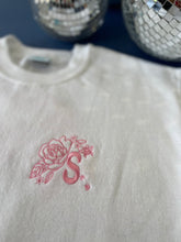 Load image into Gallery viewer, Bride floral bee back sweater with personalised forever sleeve