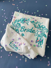 Load image into Gallery viewer, Bride floral bee back sweater with personalised forever sleeve