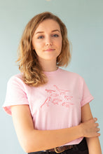 Load image into Gallery viewer, Multi dinosaur embroidered organic t-shirt,