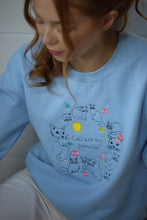 Load image into Gallery viewer, Embroidered Spring Cats are my Favourite sweater