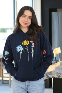 Floral sleeve with mini bugs Hoodie