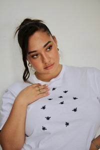 Lots of bees embroidered organic t-shirt