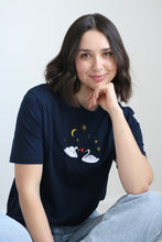 Load image into Gallery viewer, SALE - Midnight Swan T-shirt - SMALL NAVY