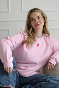 Embroidered Strawberry Sweater