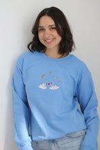 Load image into Gallery viewer, SALE - Midnight Swan sweater - SMALL CORNFLOWER BLUE