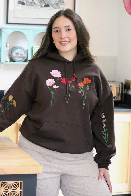 Autumnal Floral Sleeve Hoodie