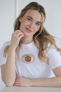 Gingham Strawberry Basket Fitted T-shirt