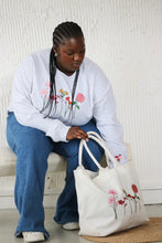 Load image into Gallery viewer, Maxi canvas tote bag with Autumnal Flowers