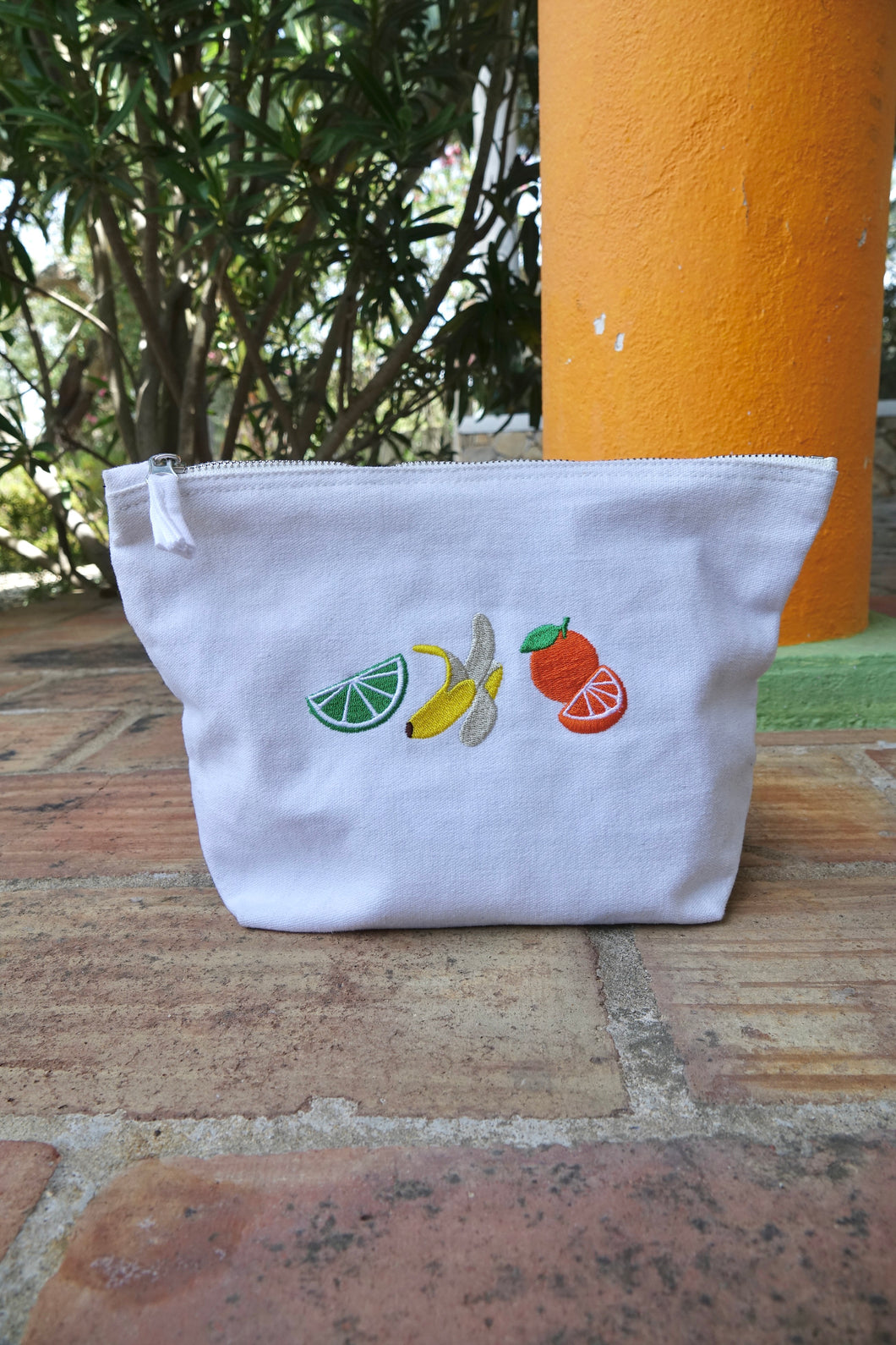 embroidered juicy fruits large pouch