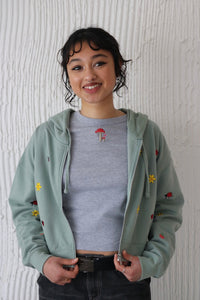 All over Ladybird flower mix Cropped Hoodie
