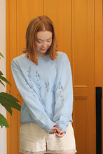 Load image into Gallery viewer, Embroidered large wildflower sweater with floral sleeves