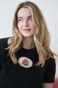 Gingham Strawberry Basket Fitted T-shirt
