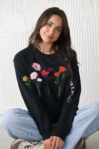 Autumnal Floral Sleeve Sweater